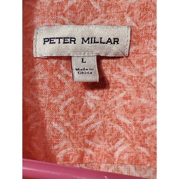 Peter Millar Crown Size L Sandblast Linen Sport Shirt Short Sleeve New - Picture 5 of 5
